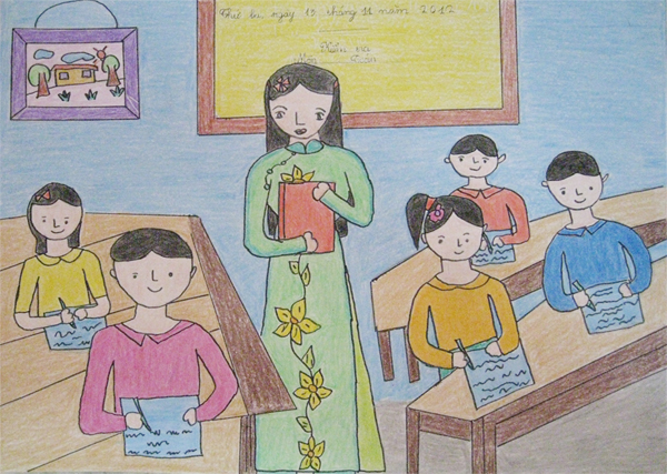 Vẽ tranh Trường học của em | Hoạt động Thai giáo | Mamibabi | Thai giáo -  Giáo dục sớm - Ăn dặm