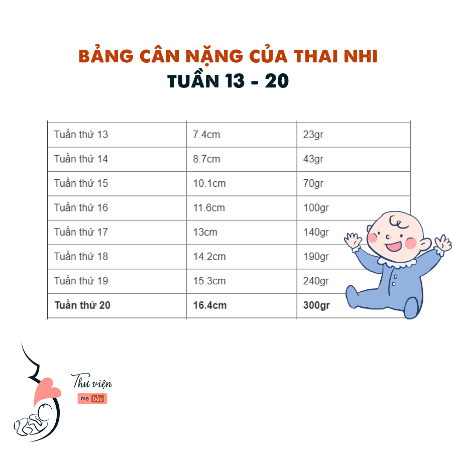 Bảng cân nặng của thai nhi theo từng tuần tuổi

Mẹ có thể lưu lại để tiện theo dõi con nhé. Bảng cân chung nên nhiều bé tùy cơ địa mẹ sẽ hơi còi hơn một chút các mẹ cũng đừng lo quá nhé.

Đi siêu âm con vẫn khỏe và phát triển tốt là được rồi ạ <3

Nguồn: Internet
Biên tập: Mẹ Coca
